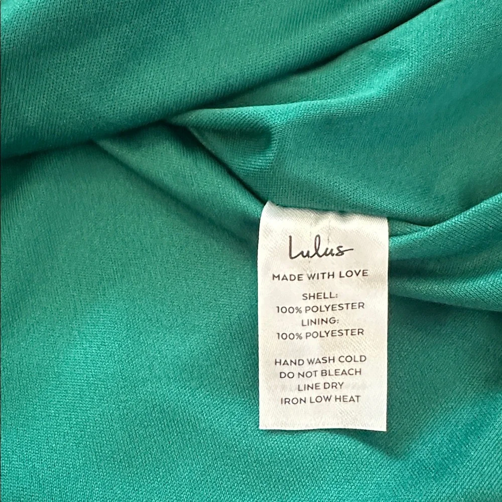 Lulu's Emerald Green and Pink Floral Dress, M - Picture 6 of 13